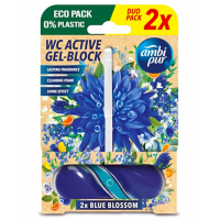 Гелевый подвесной блок для туалета Ambi Pur WC Active Gel-Block Голубые цветы, 2х45 г